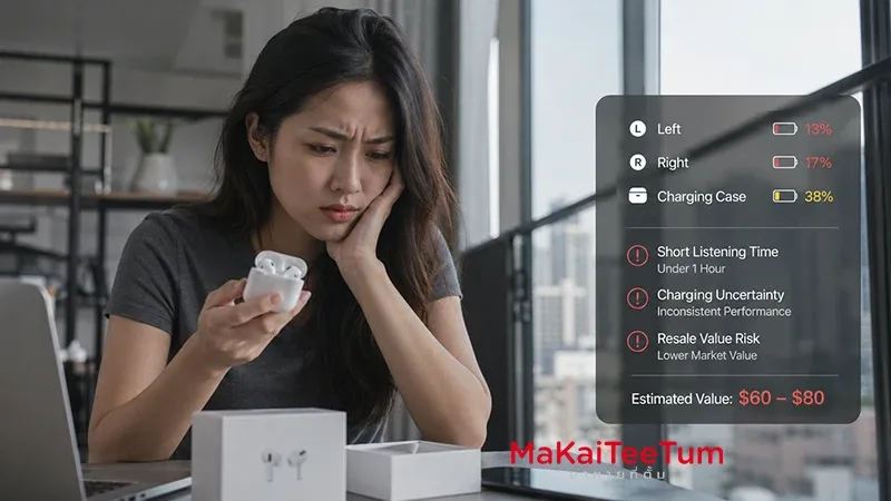 วิธีเช็กแบต AirPods ก่อนขายหรือซื้อมือสอง
